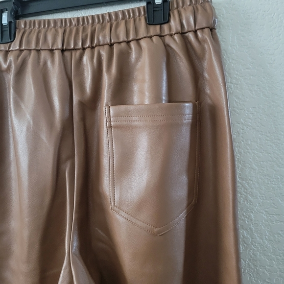 Mayson the Label Vegan Leather Relaxed Drawstring Pants in Mushroom M - Picture 10 of 12